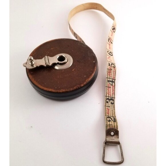 Vintage Lufkin Engineers Chrome Clad Leader Steel Tape Measure 50 Ft Foot USA - Picture 3 of 3